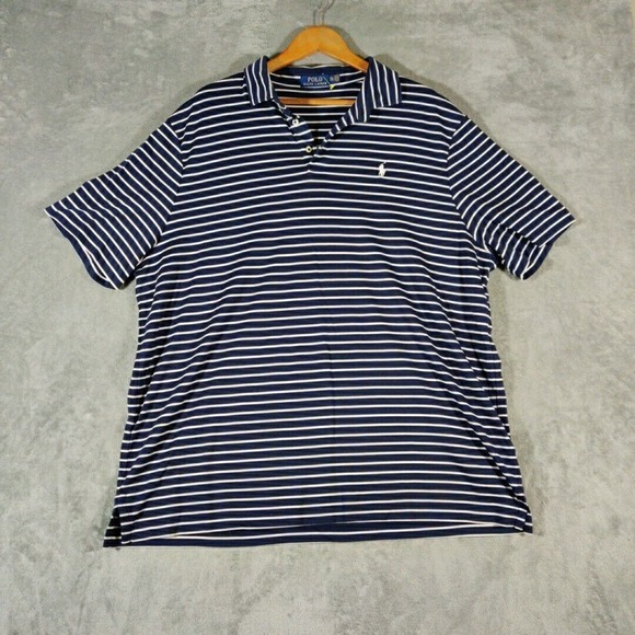 Polo Ralph Lauren Other - Polo Ralph Lauren Mens XXL Blue White Striped‎ White Pony Preppy Classic Casual